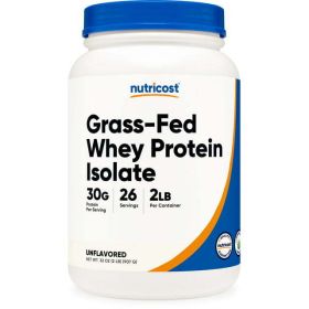 Nutricost Grass-Fed Whey Protein Isolate Powder (Unflavored) 2LBS